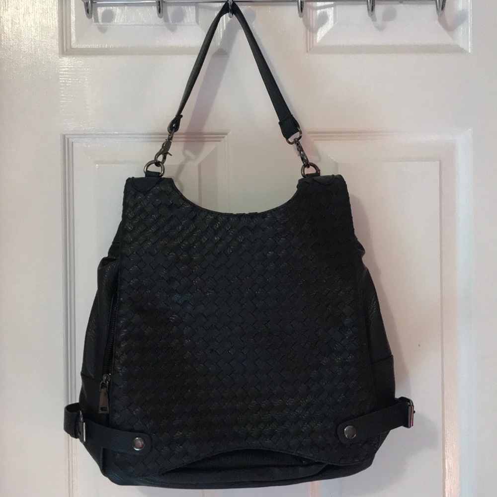Black Leather Backpack - Picture 2 of 7